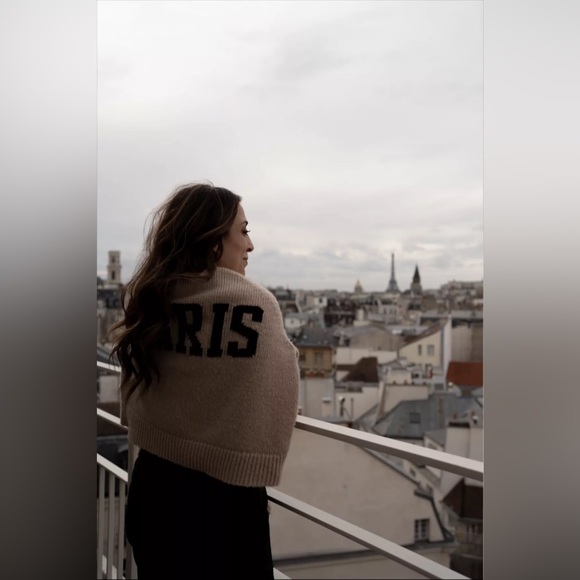 ANINE BING Kendrick Wool/Cashmere Blend University Paris Sweater in Light Camel - Picture 16 of 16